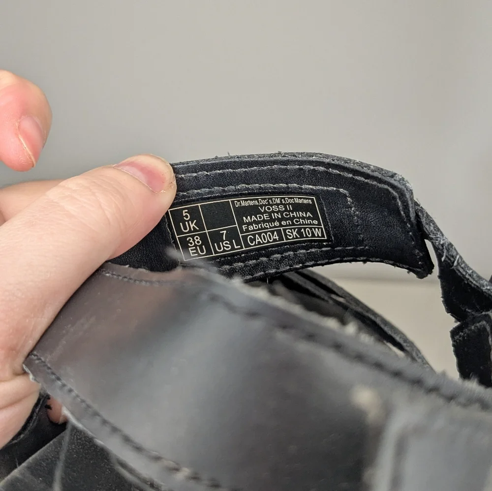 Dr. Martens sz 7 Voss II Sandal - Black platform fisherman leather - Picture 5 of 6